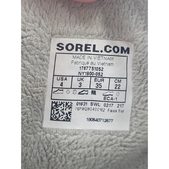 Sorel Rylee Boots Girls 4 Gray Suede Camo Camouflage Faux Fur Lined Waterproof - Picture 12 of 12